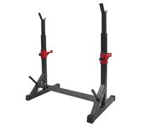 KinHall Classic Squat Rack, Black, Carbon Steel & PVC, 550 lbs Capacity, Adjustable Height & Length, Space Saving for Home Gym