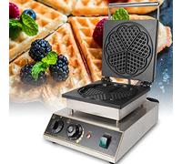 KinHall Heart-Shaped Stainless Steel Waffle Maker, Non-Stick, 1750W, 5 Waffles, 5 Min, 11.6 kg