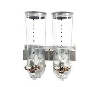 KinHall Modern/Industrial Cereal Dispenser, Double Dry, 3 Litre, Silver/Black, 29 x 15 x 30 cm / 11.4 x 5.9 x 11.81 inches