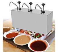 KinHall Sauce Pump Dispenser 3 x 4 L Stainless Steel Pump Dispenser Sauce Dispenser Hotpot Pumper Gravy Boat Mustard Dispenser Sauce Dispenser for Ketchup Mayonaise Mustard