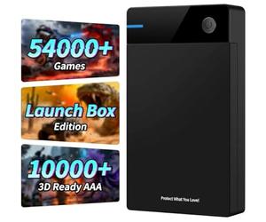 Kinhank 12TB Launch Box Edition Retro Gaming HDD Hard drive 54000+ Classics, Game Ready 3D, 3A 10000+, USB 3.0, 12TB Portable External Game Hard Drive Disk for Win 8/10/11