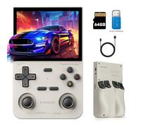 kinhank K36 Retro Handheld Game Console, Supports 9000+ Games, Equipped with 64G TF Card, Portable Mini Retro Video Games Console, 3.5-inch IPS Screen, 640x480 Resolution, 500nit (Gray)