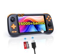 Kinhank K56 Retro Handheld Game Console Built-in 7000+ Games,Android 14.0 Portable Game Console,5.5 inch Touch Screen,64GB RAM+128GB ROM,5000mAh Battery,WiFi 5.0,BT5.0,Hall Rocker (128GB)