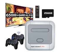 Kinhank Super Console X Pro with 65,000+ Classic Games, 256G Retro Video Game Console for 4K TV HD/AV Output, Dual Wireless Controllers, Up to 5 Players,Gift