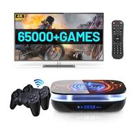 Kinhank Super Console X4 Plus Retro Game Consoles Built-in 65000+ Games, Plug and Play Video Game Console, Android 11/Emuelec 4.6/CoreE System, S905X4 Chip, 2.4G/5G, BT 5.0