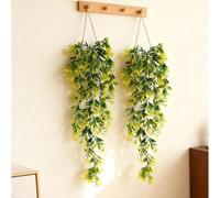 KINHARD 2 Pcs 30.7 inch Artificial Ivy Vine, Green, Vine Leaf Style, Trailing Artificial Vine for Garden, Living Room, Wedding Decoration