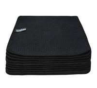 KinHwa 10 Pack Microfibre Drying Towels Waffle Dish Cloth Super Absorbent Washable Kitchen Tea Towels 20x20 cm Black