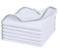 KinHwa 6 Pack Microfibre Drying Towels Waffle Dish Cloth Super Absorbent Washable Kitchen Tea Towels 30 x 30 cm White