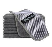 KinHwa Dish Cloths for Dishes, Absorbent Microfiber Dish Cloths Quick Dry with Polyester Scrubbing Side, Great for Kitchen Cleaning and Home Cleaning, 7 x 7 Inch, 9 Pack
