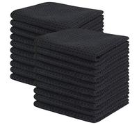 KinHwa Dishcloth Black Dish Towel Black Waffle Cloth Microfibre Cloth Washable Dish Towels for Kitchen Thick Cleaning Cloths Lint-Free 20cmx20cm 20 Pieces