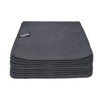 KinHwa Dishcloths Grey Dish Towel Waffle Cloth Microfibre Cloth Washable Dish Towels for Kitchen Thick Cleaning Cloths Lint-Free 20cmx20cm 6 Pieces