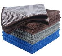 KinHwa Kitchen Washcloths for Dishes Absorbent Microfiber Dish Cloths Quick Dry Dish Rags with Poly Scour Scrub Side Ideal for Kitchen Cleaning and Housekeeping 12inch x 12inch 9 Pack …