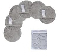 KinHwa Makeup Remover Pads Reusable Microfibre Face Cloths Super Soft Washable Facial Cleansing Pads with Laundry Bag For All Skin Types 6 Pack Light Gray…