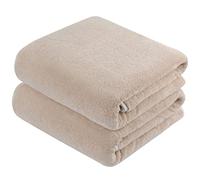 KinHwa Microfiber Bath Towels Extra Large Shower Towels 76x152 cm Super Absorbent and Soft Bathroom Towels Quick Dry Bath Sheets for Spa, Swimming, Pool 2 Pack Beige