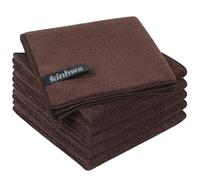 KinHwa Microfibre Cleaning Cloth Dish Cloths Reusable Barista Cloth Super Absorbent Cleaning Rags for Kitchen and Lint Free Towels Fast Drying Cloth 30x30cm 6 Pack Brown