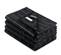 KinHwa Microfibre Cloths Tea Towels for Kitchen Premium Kitchen Towel Cloths Highly Absorbent & Durable Lint-Free Tea Towel 45 x 65 cm Pack of 4 (Black)