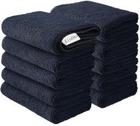 KinHwa Microfibre Dish Cloths Reusable Cleaning Cloth Super Absorben and Lint Free Towels Kitchen Fast Drying Cloth 30x30cm 10 Pack Black
