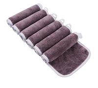 KinHwa Microfibre Face Cloths for Cleansing Reusable Flannels Makeup Remover Cloth Ultra Soft Washcloths with Water Only 15x30cm Pack of 6 Purple