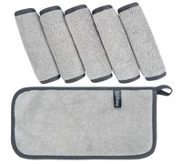 KinHwa Microfibre Face Cloths Reusable Flannels Makeup Remover Cloth | Remover Cloth Ultra Soft Washcloths with Water Only 15x30cm Pack of 6 Gery