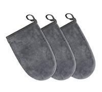 KinHwa Microfibre Face Mitts Reusable Makeup Remover Cloth Soft Cleansing Mitt for Face Skin with Just Water 13cmx20cm 3 Pack Grey