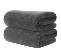 KinHwa Microfibre Hand Towels for Bathroom 350 GSM Super Soft Absorbent Hand towels 50x100 Cm Luxury Thick Quick Dry Bath Towel Pack of 2 Dark-grey