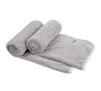 KinHwa Microfibre Hand Towels for Bathroom Super Soft Absorbent Bathroom Towels 40x76 Cm Luxury Thick Quick Dry Bath Towel 2 Pack Light-Grey