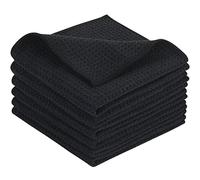 KinHwa Microfibre Tea Towels for Kitchen, Drying Residue Reusable Kitchen Dish Towel, Super Water Absorbent Dry Cloths, Dry Quickly Tea Clothes, T Towels, Black 30 * 30cm 6park