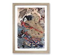 Kinhyoshi Yorin Hero of The Suikoden by Utagawa Kuniyoshi Framed Print | A2 Oak Framed Wall Art | Ready to Hang | Modern Nature Picture | Living Room Bedroom Lounge Office