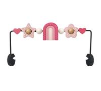 Kinhzrude Baby Bouncer Toy Bar - Rotatable Sensory & Motor Skills Toy Made of Natural Wood, High-Contrast Design for Visual Development, for Newborns (Rainbow Arch)