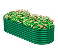 KINI MOX Raised Garden Bed 6x3x2 FT Galvanized Boxes Outdoor Planter Box Garden Planter for Vegetables Flowers Herb (180x90x60 CM, Green)