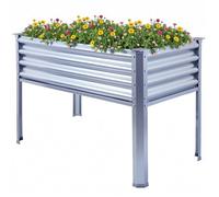 KINI MOX Raised Garden Bed with Legs Galvanized High Raised Boxes Outdoor Planter Box for Vegetables Flowers Herb Balcony Backyard (4 * 2 * 2.6 FT/120 * 60 * 80 CM, Metal)