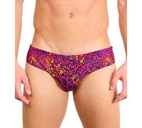 Kiniki Men's Tan Through Swim Brief Swimwear - Hot Leopard