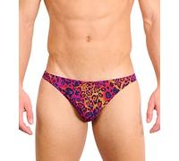 Kiniki Men's Tan Through Swim Micro Brief Swimwear - Hot Leopard