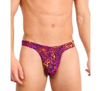 Kiniki Men's Tan Through Swim Thong Swimwear - Hot Leopard