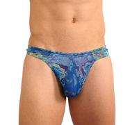 Kiniki Men's Tan Through Swim Thong Swimwear - Azure