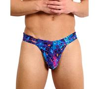 Kiniki Men's Tan Through Swim Thong Swimwear - Mosaic