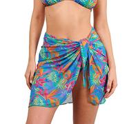 Kiniki Women's Tan Through Beach Wrap - Paradise Green