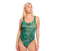 Kiniki Women's Tan Through Scoop Neck Swimsuit Swimwear - Santorini