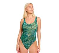Kiniki Women's Tan Through Scoop Neck Swimsuit Swimwear - Santorini