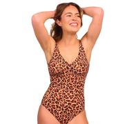 Kiniki Women's Tan Through Support Top Swimsuit Swimwear - Cheetah