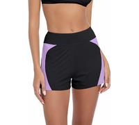 kiniswim Period Swimwear for Teens Bottom Menstrual Swimsuit Shorts High Waist Leakproof Bathing Suit Bottoms for Girls Women Black Purple