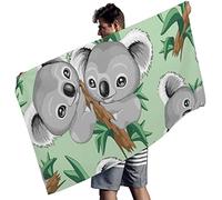 KINITA 3D Gray Koala Beach Towel Extra Large 70x150 cm Quick Drying Lightweight Sand Free Microfibre Beach Towels XL XXL for Adults Women Men Absorbent Bath Towel for Travel, Swim, Camping, Gym