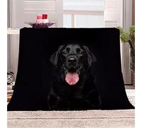 KINITA Black Labrador Fleece Blanket, 3D Printing Animal Throw Blanket 70x100 cm, Soft Fluffy Flannel Blankets for Kids Adults Child, for Bed, Sofa and Couch,