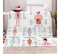 KINITA Blanket Human Anatomy, Patterned 3D Printing Throw Blanket, Soft Fluffy Flannel Blankets for Kids Adults Child, Fleece Blanket Throws for Bed Sofa and Couch, 70x100 cm