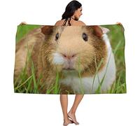 KINITA Cute Guinea Pig Beach Towel Extra Large 80x160 cm,Quick Drying Lightweight Sand Free Microfibre Beach Towels XL for Adults Women Men, Animal Absorbent Bath Towel for Travel, Swim, Camping, gym