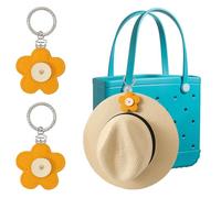 KINIVA 2 Pack Hat Clip for Travel on Bag,Leather Hat Holder for Purse,Travel & Beach Essentials, S, vegan leather Stainless Steel