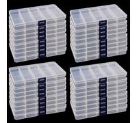 KINJOEK 32 Pack 15 Grids Plastic Bead Organizer Containers Storage, Adjustable Dividers Diamond Jewelry Craft Painting Storage Case, Clear Small Fishing Tackle Box for Sewing Cross Stitch Accessories
