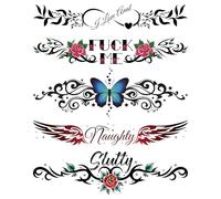 Kink Ink - 5 Large Sexy Naughty Temporary Tattoos for Women Ladies - Adult Fun for Lower Back Legs Arms Stomach