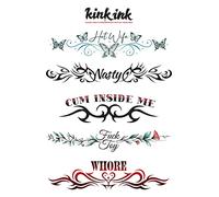 Kink Ink - Sexy Temporary Tattoos for Women - Adult Fun for Lower Back Legs Arms Stomach 5 Pack