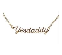 kink ink Yes Daddy Necklace Gold Plated Stainless Steel Chain for Sexy Kinky Adults
